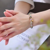 Terahertz Round Rock Crystal 8mm Bracelet