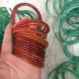 Handcarved Agate Bangle Bracelets for Women