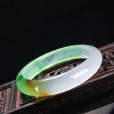 Natural Three Jade Bangle Bracelet Hand-Carved Charm Jewelry Accessories Amulet