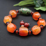Three Eyes Tibetan Dzi Beads Bracelet Ethnic Style Agate Bead Blessing Jewelry