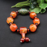 Three Eyes Tibetan Dzi Beads Bracelet Ethnic Style Agate Bead Blessing Jewelry