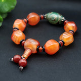 Three Eyes Tibetan Dzi Beads Bracelet Ethnic Style Agate Bead Blessing Jewelry