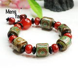 3-eye Pearl Red Agate Bead Bracelet Charm Jewelry Gift