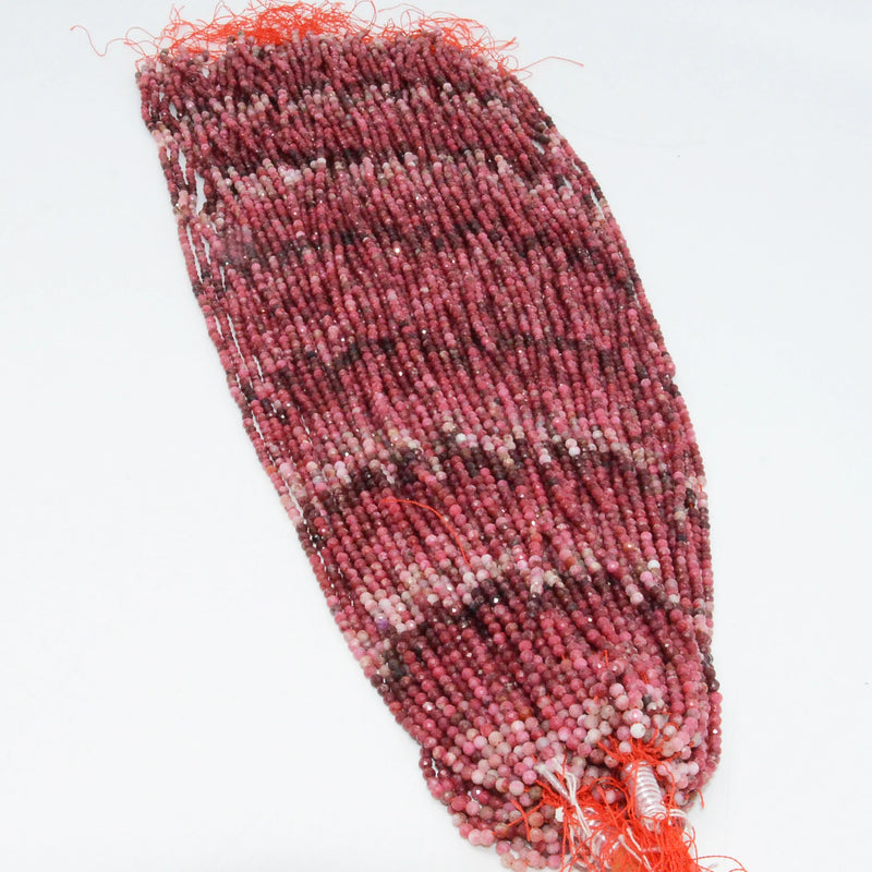 Natural Thulite Faceted Round Beads 3mm