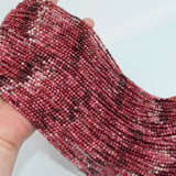 Natural Thulite Faceted Round Beads 3mm