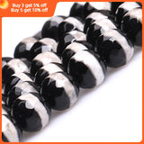 Natural Tibet Agates Faceted Round Beads 15 inch Strand