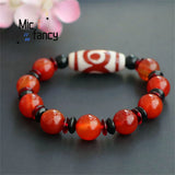 Natural Tibet Dzi Agate Bracelet Retro Style Men Women Charm Jewelry