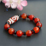 Natural Tibet Dzi Agate Bracelet Retro Style Men Women Charm Jewelry