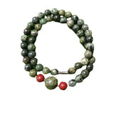 Tibetan Jade Medicine King Stone Buddha Bead Tower Chain Necklace