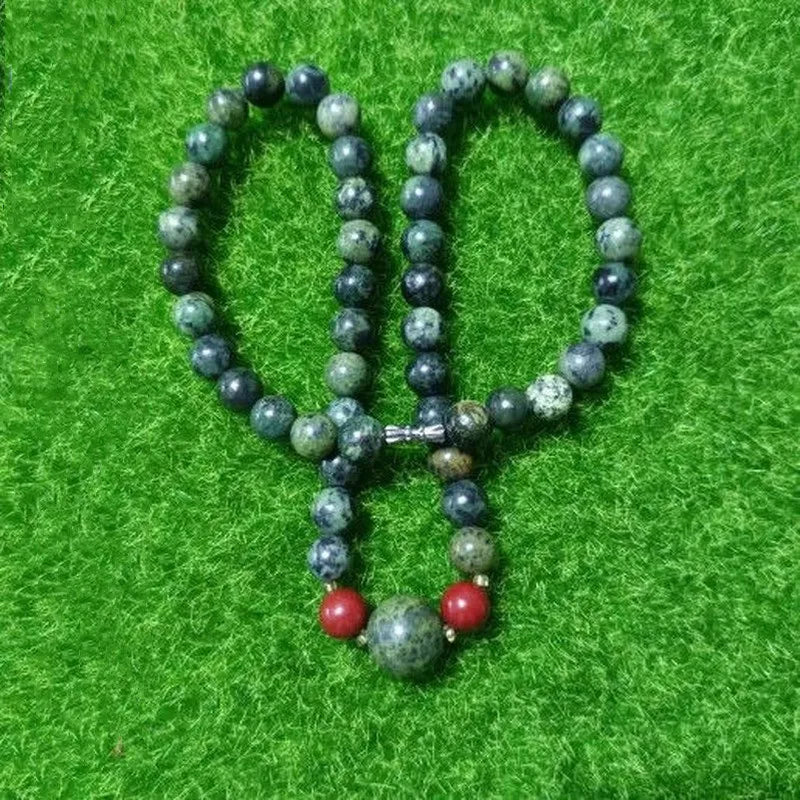 Tibetan Jade Medicine King Stone Buddha Bead Tower Chain Necklace