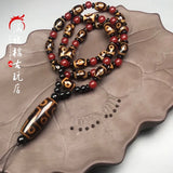 Natural Tibet old mineral Tianzhu three eye nine eye Agate Necklace Pendant