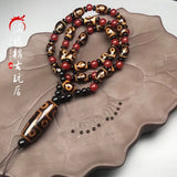 Natural Tibet old mineral Tianzhu three eye nine eye Agate Necklace Pendant