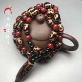 Natural Tibet old mineral Tianzhu three eye nine eye Agate Necklace Pendant
