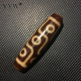 Tibetan Agate Dzi Beads Nine-Eyes Oval 12x44mm