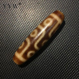 Tibetan Agate Dzi Beads Nine-Eyes Oval 12x44mm