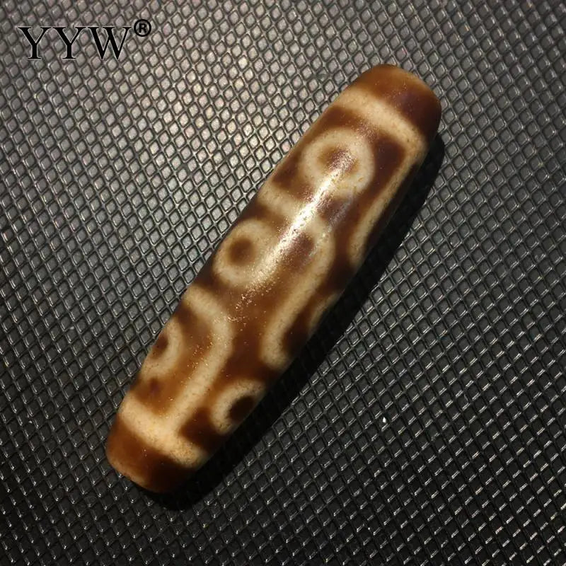 Tibetan Agate Dzi Beads Nine-Eyes Oval 12x44mm