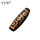 Tibetan Agate Dzi Beads Nine-Eyes Oval 12x44mm