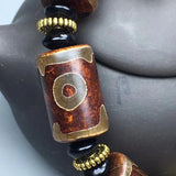 Tibetan Agate Three Eye Bead Bracelet