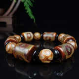 Tibetan Agate Three Eye Bracelet, Ethnic Men's & Women's Bead Bracelet