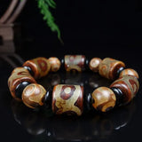 Tibetan Agate Three Eye Bracelet, Ethnic Men's & Women's Bead Bracelet