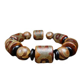 Tibetan Agate Three Eye Bracelet, Ethnic Men's & Women's Bead Bracelet