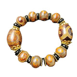 Tibetan Agate Three Eye DZi Bracelet, Ethnic Retro Bracelet