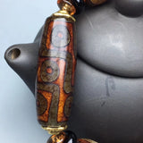 Tibetan Agate Three Eye DZi Bracelet, National Style, Men's and Women's