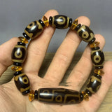 Tibetan Agate 3 Eye & 9 Eye DZi Bracelet Men's & Women's Ethnic Style