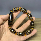 Tibetan Agate 3 Eye & 9 Eye DZi Bracelet Men's & Women's Ethnic Style