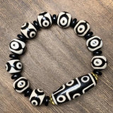 Tibetan Agate 3 & 9 Eye DZi Bracelet, Men's & Women's National Style