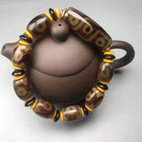 Tibetan Agate Three Eye Nine Eye DZi Bracelet Men Women National Style Jewelry