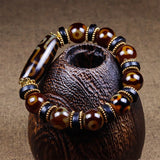 Tibetan Agate 3 Eye & 9 Eye DZi Bracelet, National Style Bracelet