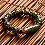 Tibetan Agate 3 Eye & 9 Eye DZi Bracelet, Men's & Women's National Style