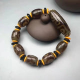 Tibetan Agate Three Eye Nine Eye DZi Bracelet Men Women National Style Jewelry