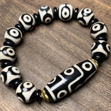 Tibetan Agate 3 & 9 Eye DZi Bracelet, Men's & Women's National Style