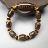 Tibetan Agate Three Eye Nine Eye DZi Bracelet Men Women National Style Jewelry