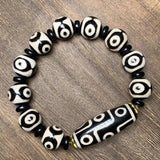 Tibetan Agate 3 & 9 Eye DZi Bracelet, Men's & Women's National Style