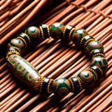 Tibetan Agate 3 Eye & 9 Eye DZi Bracelet, Men's & Women's National Style