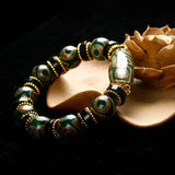 Tibetan Agate 3 Eye & 9 Eye DZi Bracelet, Men's & Women's National Style