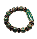 Tibetan Agate 3 Eye 9 Eye DZi Bracelet, National Style Bracelet