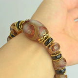 Tibetan Agate 3 Eye & 9 Eye Dzi Bracelet for Men & Women