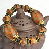 Tibetan Agate 3 Eye & 9 Eye Dzi Bracelet for Men & Women