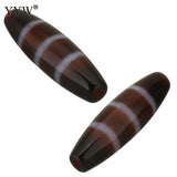 Tibetan Agates Dzi Beads 3-Line Hole 2.5mm for Jewelry Making
