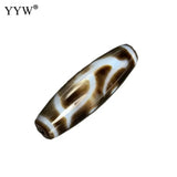 Tibetan Agate Dzi Beads Bodhisattva Akashagarbha Pattern 12x38mm