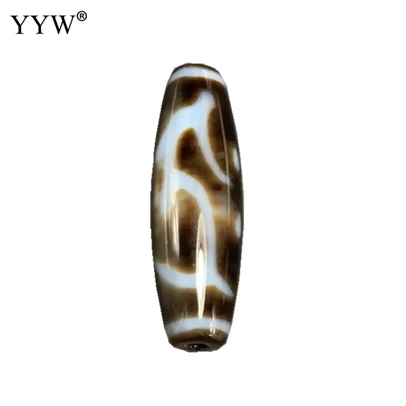 Tibetan Agate Dzi Beads Bodhisattva Akashagarbha Pattern 12x38mm