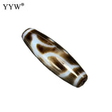 Tibetan Agate Dzi Beads Bodhisattva Akashagarbha Pattern 12x38mm