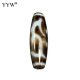 Tibetan Agate Dzi Beads Bodhisattva Akashagarbha Pattern 12x38mm