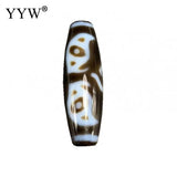 Tibetan Agate Dzi Beads Bodhisattva Akashagarbha Pattern 12x38mm