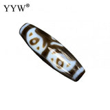 Tibetan Agate Dzi Beads Bodhisattva Akashagarbha Pattern 12x38mm