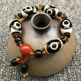Tibetan Dzi Bead Bangle Bracelet Lucky Amulet 3 Eyes Fengshui Bless